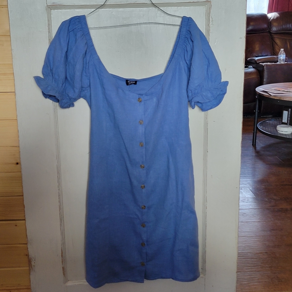 Womens Cotton:On Linen chambray Midi Dress Sz Xsmall